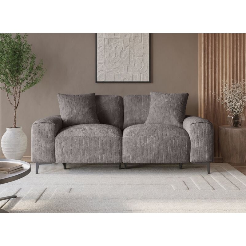 Deco In Paris - heloise - Canapé 3 places relax électrique en velours chiné gris foncé heloise