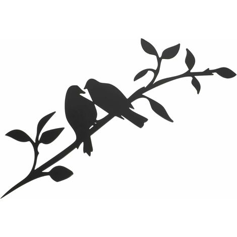 Héloise Oiseaux sur La Branche Métal Art Décoration Murale Fer Oiseau Sculpture Murale en Métal Oiseau Art Décor Mûr pour Intérieur Extérieurs pour La Maison Jardin