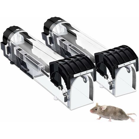 Héloise Piège à Souris sans cruauté Eco-Amical Pas de Tuer Piège de contrôle des rongeurs Transparent Réutilisable Piège à Rats Piege a Souris, 2 Pack