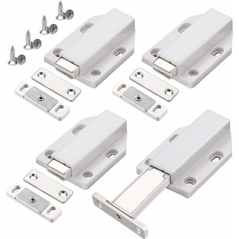 Héloise Push to Open 4 Pièces Push Open Poussoir Porte Placard Aimant Fermeture pour Armoire Tiroir Systeme Loquet Magnetique Verrou Poussoir Porte Amortisseur Pour La Porte de Placard