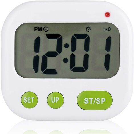 Héloise Réveil Digital Double Alarme Horloge Numérique Minuterie Electronique LCD Musique Vibration avec Rétro-éclairage Lumière de Nuit