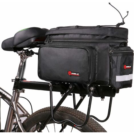Héloise Sacoche Porte-Bagages de Vélo,Sac de Vélo Étanche Sac de Rangement arrière de Transport Vélo du Siège pour Cyclisme VTT avec Housse de Pluie(Noir)