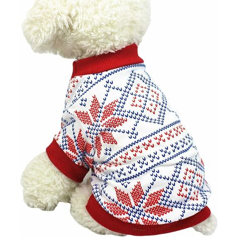 Héloise Vêtements Manteau Motif De Noël pour Les Chiens De Petite Taille, Tenues De Fête Pyjama De Noël pour Chien Animal De Compagnie Pull-Over À Deux Pattes T-Shirt d'hiver
