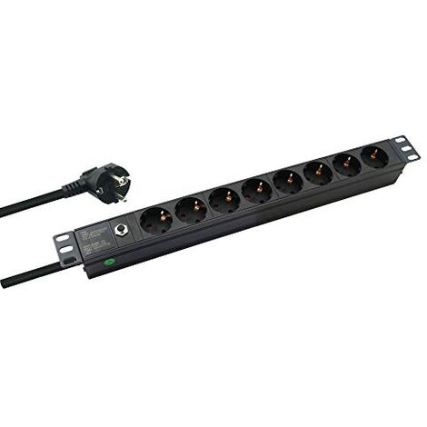 HELOS 19'' MULTIPRISE PROFESSIONAL, 8-FACH, NOIR, 2,0M, SANS SCHALTER 262834