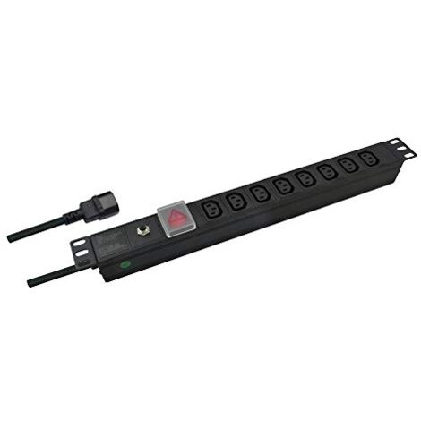 HELOS 19'' REGLETA DE CLAVIJAS DE ENCHUFE PROFESSIONAL, 8-FACH C13, NEGRO 2,0M, CON SCHALTER