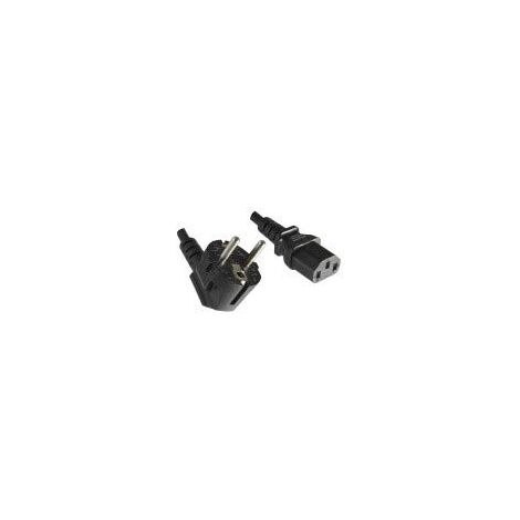 HELOS CÂBLE D'ALIMENTATION AVEC FICHE DE CONTACT DE PROTECTION 90° VERS C13 NOIR 1,8 M 262654