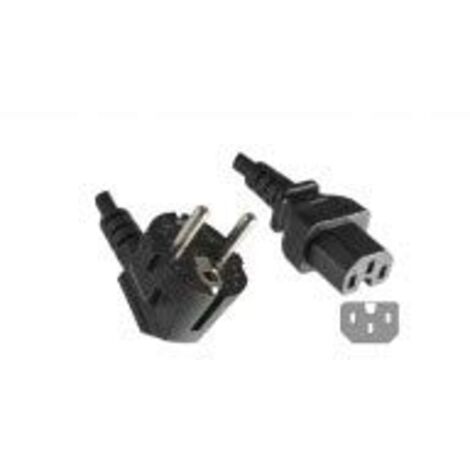 HELOS CÂBLE D'ALIMENTATION AVEC FICHE DE CONTACT DE PROTECTION 90° VERS C15 NOIR 1,8 M 262773
