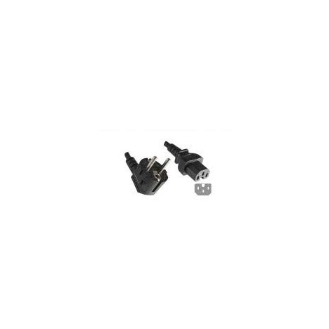 HELOS CÂBLE D'ALIMENTATION AVEC FICHE DE CONTACT DE PROTECTION 90° VERS C15 NOIR 1,8 M 262773