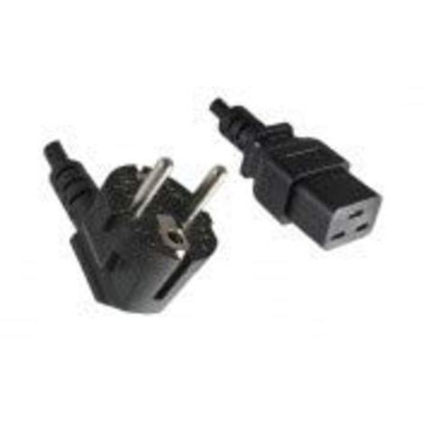 HELOS CÂBLE D'ALIMENTATION AVEC FICHE DE CONTACT DE PROTECTION 90° VERS C19 NOIR 3 M 262777