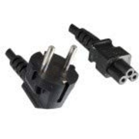 HELOS CÂBLE D'ALIMENTATION AVEC FICHE DE CONTACT DE PROTECTION 90° VERS C5 NOIR 1,8 M 262743