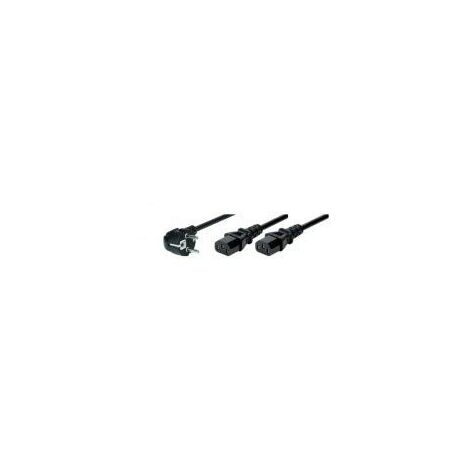 HELOS CÂBLE D'ALIMENTATION EN Y AVEC PRISE DE TERRE VERS 2 X C13 NOIR 2 M 262674