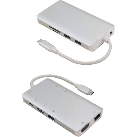 Helos Dockingstation, USB 3.1 Type-C St./HDMI/VGA/USB/LAN/AUDIO/SD, PREMIUM