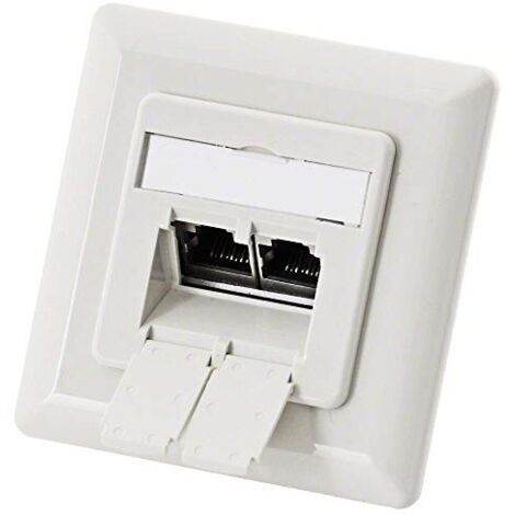 helos Helos 19377 CAT 6 Prise de raccordement 2 ports Blanc pur (012141)