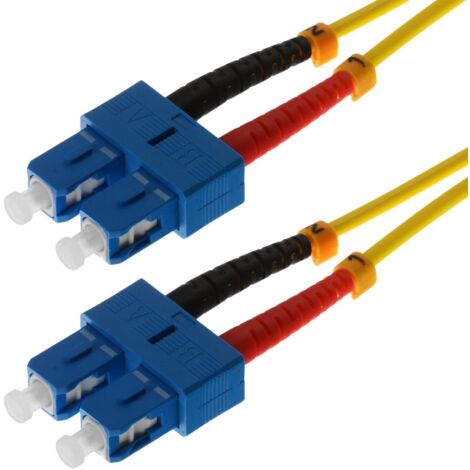 HELOS LWL PATCH CORD 9/125µM OS2 SC/SC 2,0 M SC DUPLEX PRISE/STECKER, JAUNE