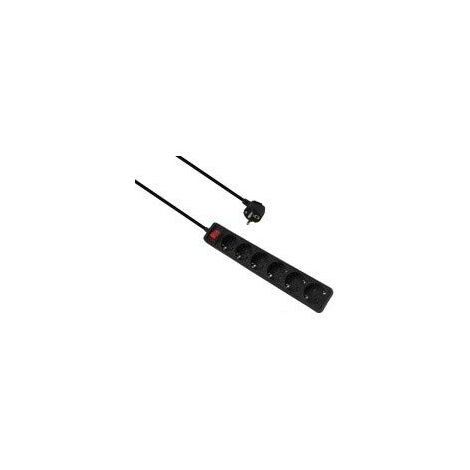 HELOS MULTIPRISE CLASSIC 6 PRISES AVEC INTERRUPTEUR NOIR 5 M 262811