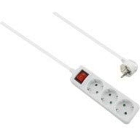 HELOS REGLETA CLASSIC CON 3 ENCHUFES, COLOR BLANCO, 3 M, CON INTERRUPTOR.