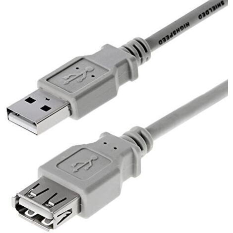 Helos USB-Verlängerung USB2.0 Type A - Type A pièce 1,80m gris (014664)