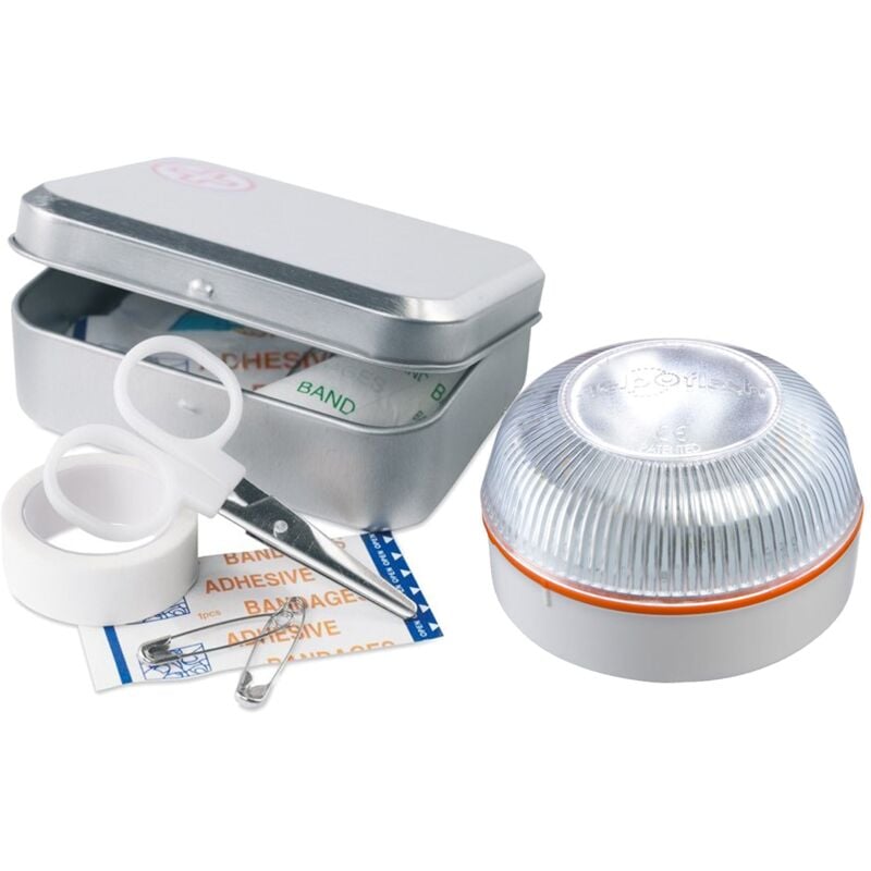 

luz de emergencia AUTÓNOMA, señal v16 de preseñalización de peligro y linterna, homologada, normativa DGT, V16, con base imantada, activación