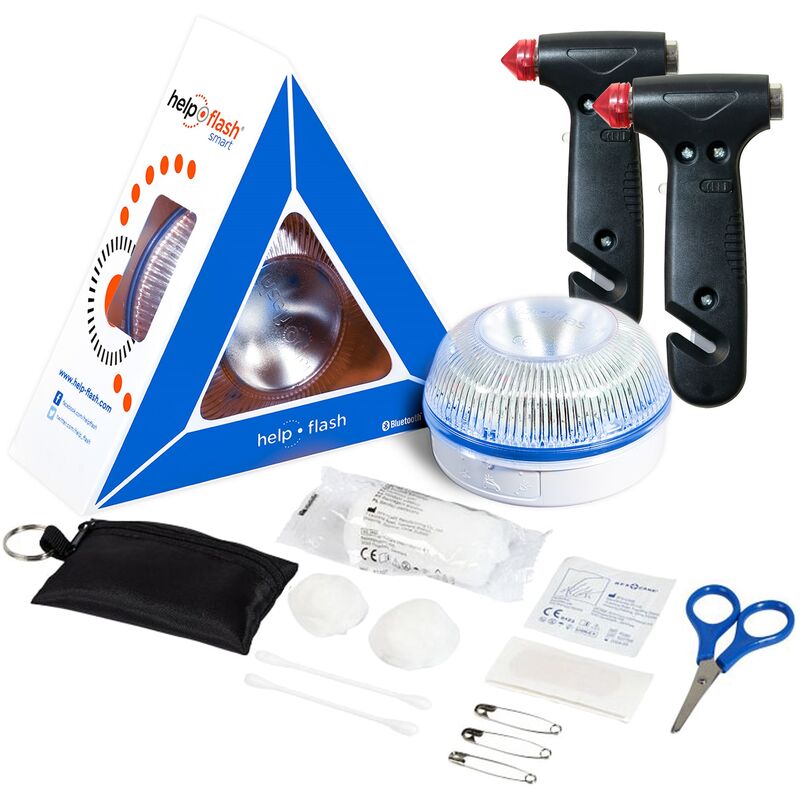 

Smart - luz de emergencia AUTÓNOMA preseñalización de peligro y linterna, homologada, normativa DGT, V16, activación AUTOMÁTICA + 2x MARTILLO de