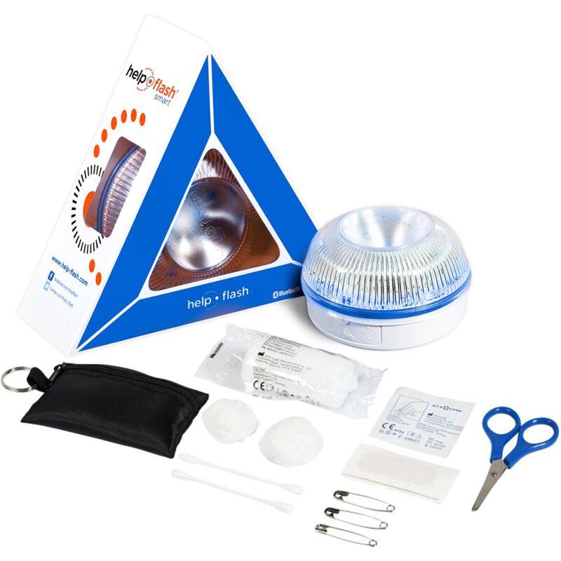 

Smart - luz de emergencia AUTÓNOMA, señal v16 de preseñalización de peligro y linterna, homologada, normativa DGT, V16, con base imantada, activación