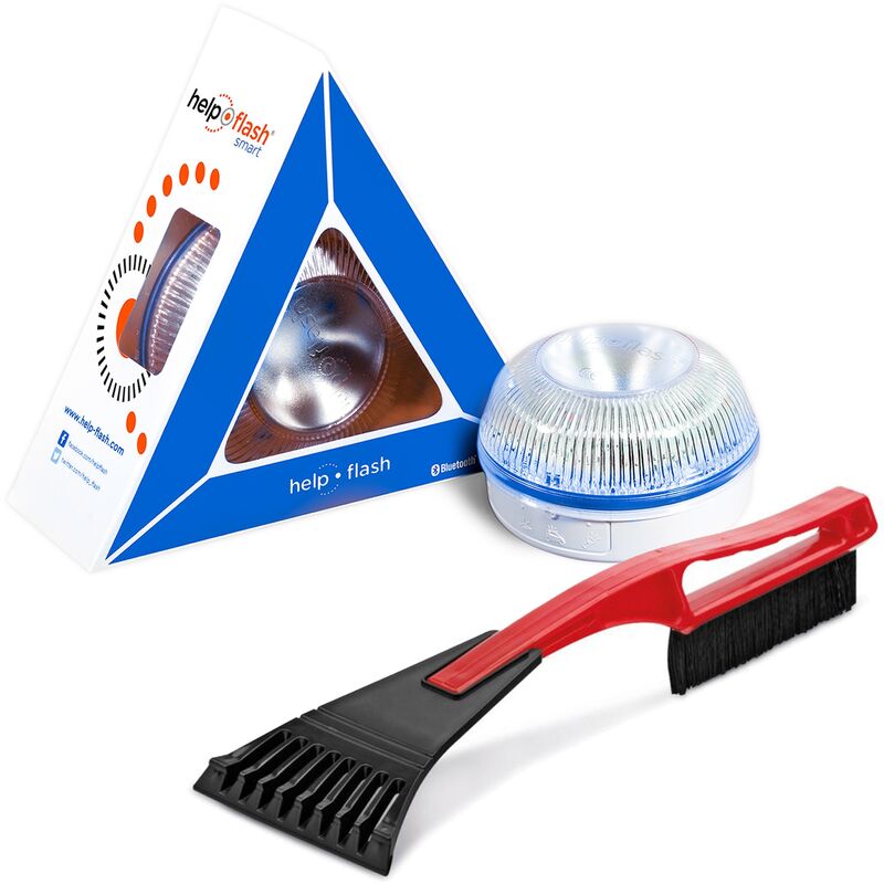 

Smart - luz de emergencia AUTÓNOMA, señal v16 de preseñalización de peligro y linterna, homologada, normativa DGT, V16, con base imantada, activación