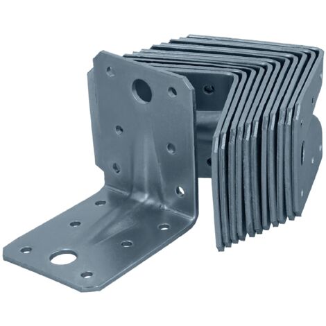 HELPMATE - 12 collegamenti angolari con nervatura 70x70x55 mm - Connettore per legno con zincatura galvanizzata e passivato blu - Squadretta perforata con protezione anticorrosione eccellente
