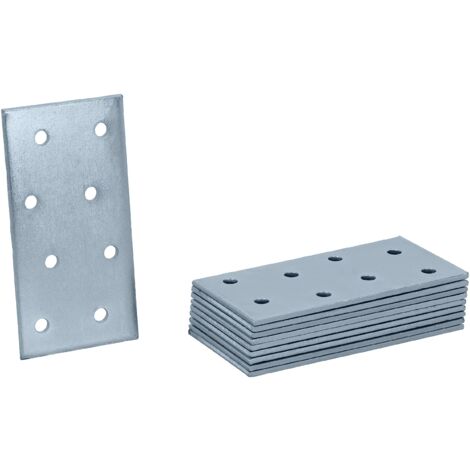HELPMATE - 12 pezzi piastrine forate 40x80 mm - Connettore piatto galvanizzato blu senza cromo VI - Giunzione per legno con protezione corrosiva eccellente, stabile & durevole - Montaggio facile