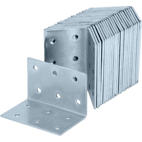 HELPMATE – 24 pezzi angolo piastra forata 40 x 40 x 60 mm – Connettore angolare zincato galvanicamente & blu passivato – Connettore in legno con eccellente protezione contro la corrosione – angolo del