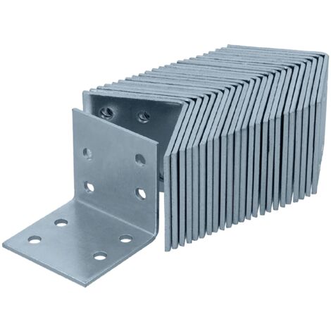 HELPMATE - 24 staffe angolari perforate 40x40x40 mm - Squadrette angolari per pannelli zincate e passivate blu - Connettore per legno con protezione anticorrosiva eccellente - Angolo forato