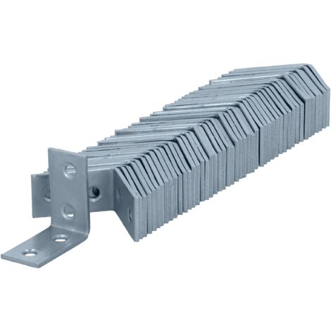 HELPMATE - 48 pezzi angolari a sedia 30x30x14 mm - Connettore galvanizzato blu senza cromo VI - Sostegni ad angolo per mobili con protezione corrosiva eccellente, stabili & durevoli - Montaggio facile