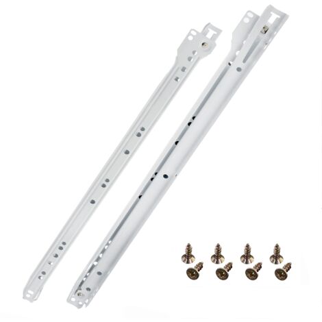 HELPMATE Guide per cassetti a rullo, 450 mm, 1 paio di 2 binari per cassetti, estraibili per cassetti, con materiale di fissaggio incluso