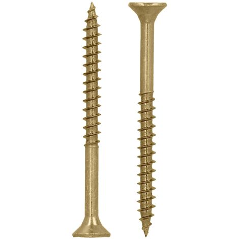HELPMATE - Viti universali a testa svasata 5,0 x 60 giallo passivato - 200 viti per legno con attacco a T e filettatura parziale - Viti per truciolato per interni ed esterni protetti