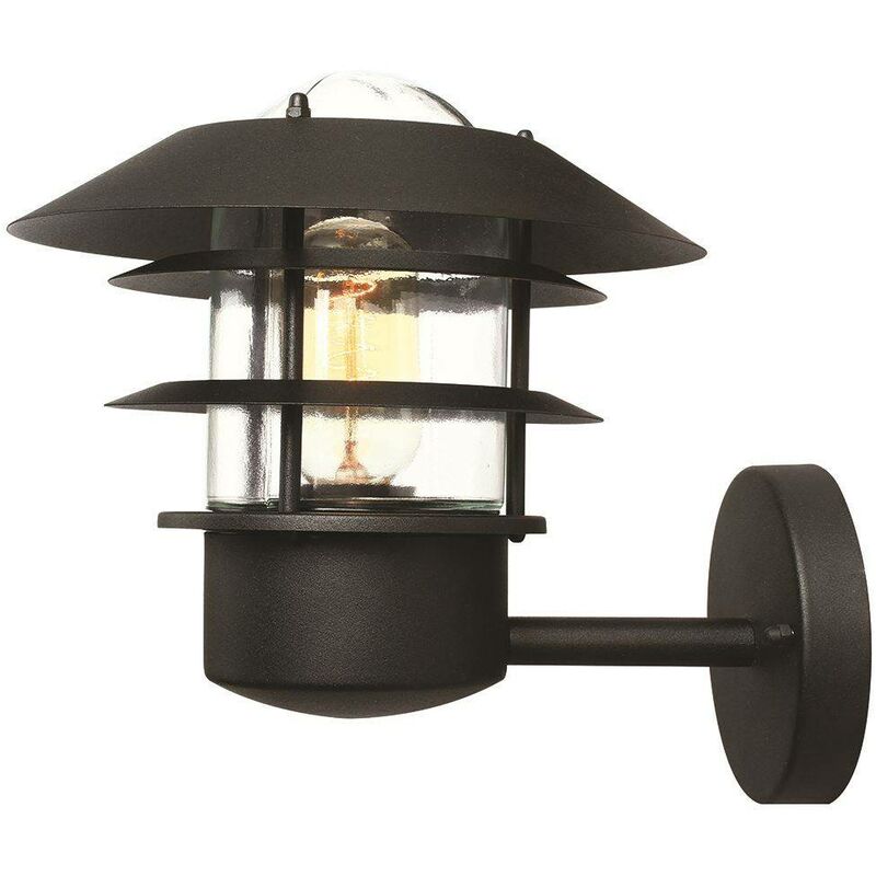 Elstead Lighting - Elstead Helsingor - 1 Light Outdoor Wall Lantern Light Black IP44, E27