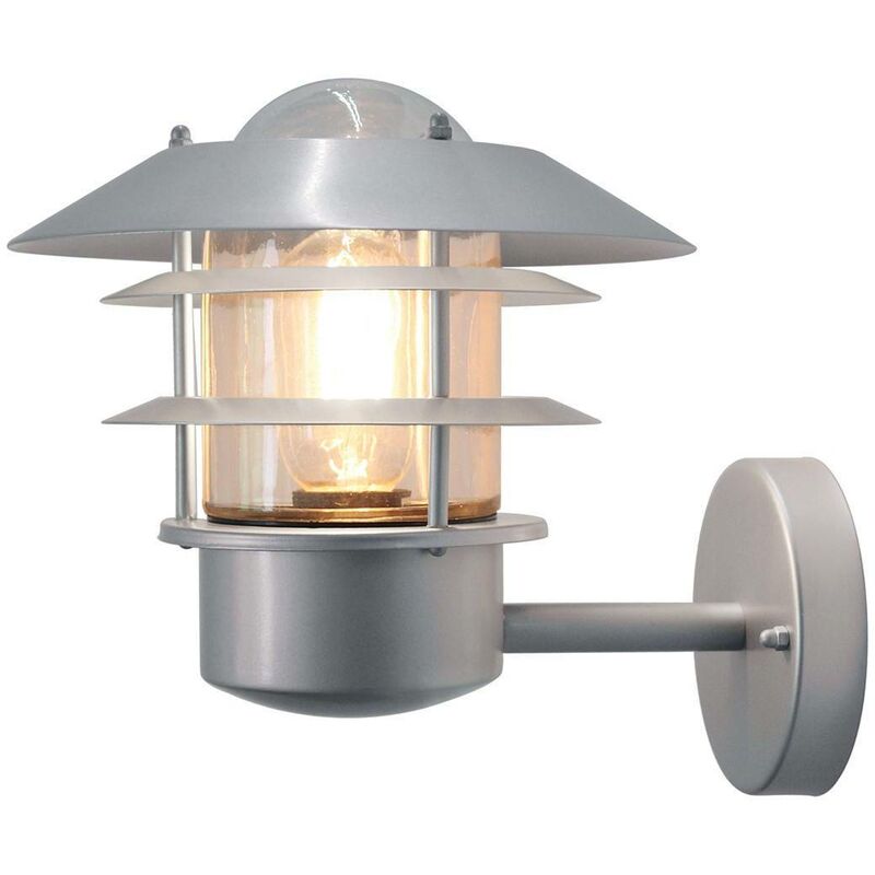 Elstead Lighting - Elstead Helsingor - 1 Light Outdoor Wall Lantern Light Silver, 304 SS IP44, E27