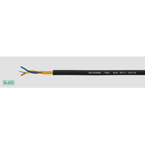 HELU 32066 Cavo posa fissa NYY-J 7 G 1.5 mm² Nero 50 m