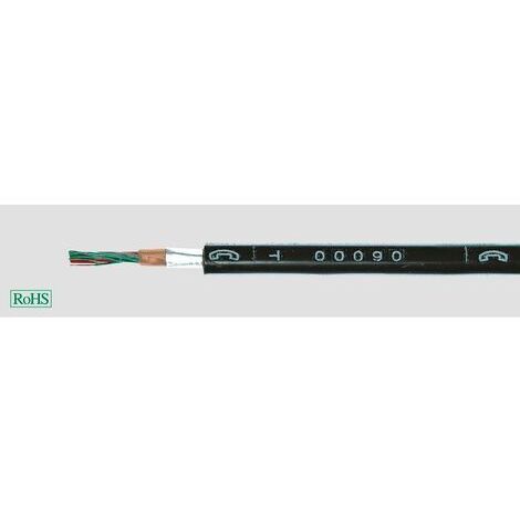 HELU 34007 Câble téléphonique A-2YF(L)2Y 4 x 0.6 mm² noir 100 m D837301