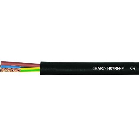 HELU 37028 Câble à gaine caoutchouc H07RN-F 3 G 1.5 mm² noir 100 m