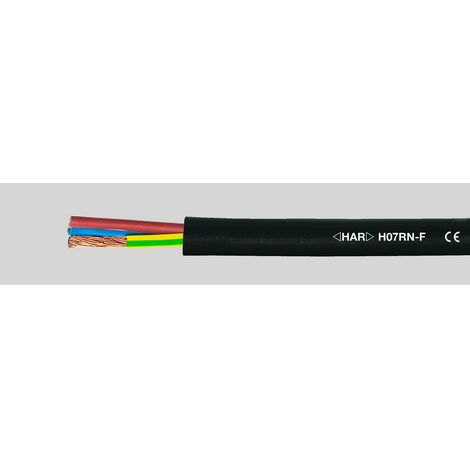 HELU 37029 Cavo in gomma H07RN-F 3 G 2.5 mm² Nero 50 m