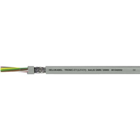 Helukabel 16003 Câble de données LiYCY 3 x 0.5 mm² gris 100 m