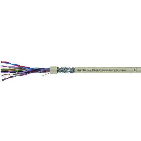 Helukabel 21035 Câble de données LiYCY 3 x 2 x 0.25 mm² gris 50 m
