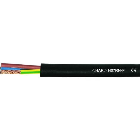 Helukabel 37005 Câble à gaine caoutchouc H07RN-F 1 x 10 mm² noir Marchandise vendue au mètre S202661
