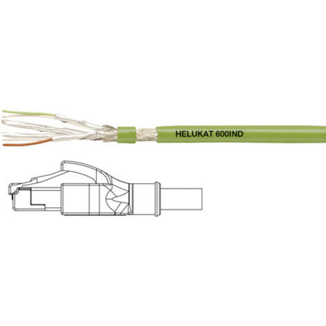 Helukabel 806620 RJ45 Netzwerkkabel, Patchkabel CAT 6a S/FTP 2.00 m Grün PUR-Mantel, Geflechtschirm,