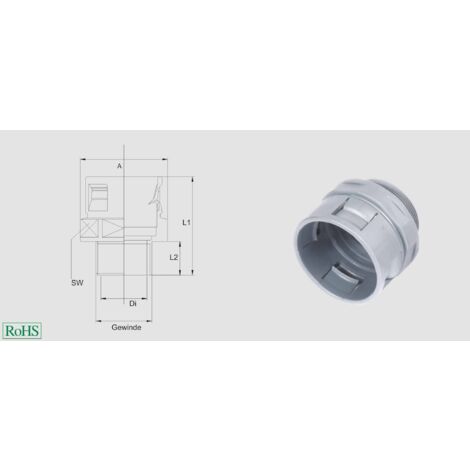 Helukabel 94221 HSSV PG Raccord de tuyau gris PG11 droit 1 pc(s) X129411
