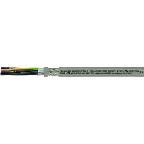 Helukabel MEGAFLEX 500-C câble gris 4 conducteurs 1,5 mm²