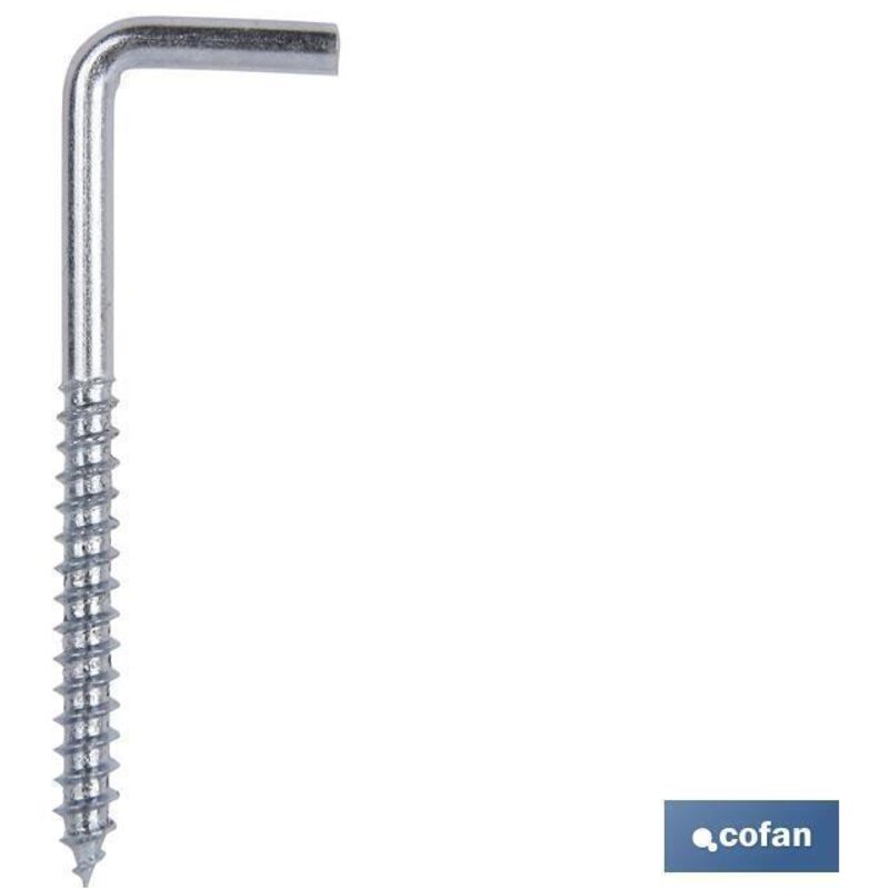 Alcayata cincado blanco 17x35 caja 600 unid. , Alcayata o escarpia con rosca en color zincado. - Cofan