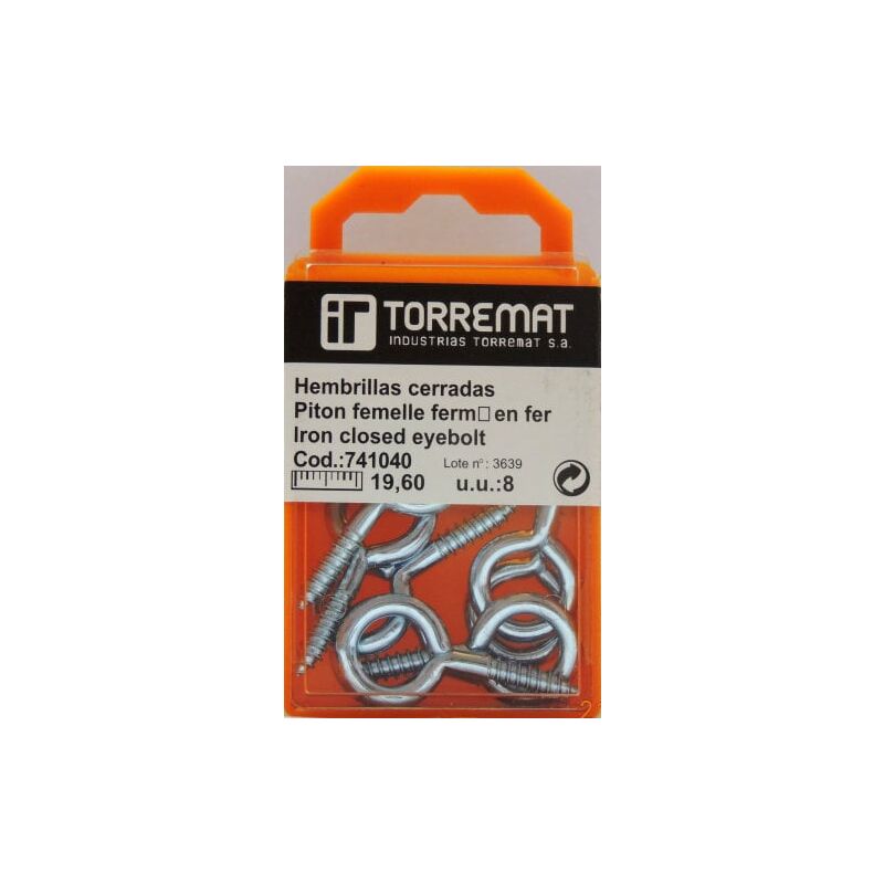

Industrias Torremat, - HEMBRILLA CERRADA ZIN 21X90 BLISTER