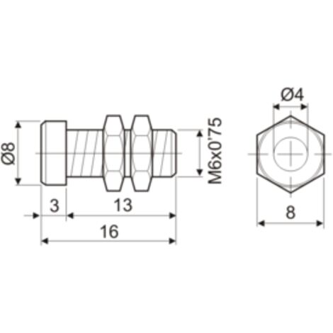 Hembrilla metálica torneada para banana Ø4 mm de Electro Dh 09.062 8430552043378