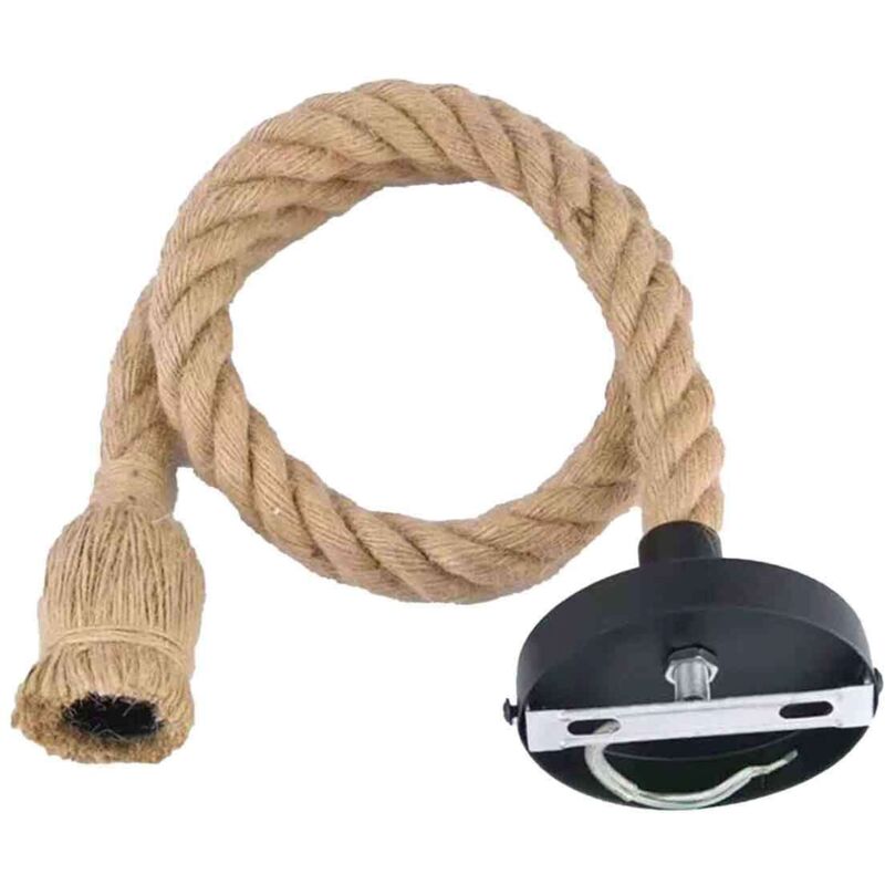 Image of Hemp rope pendant light, retro industrial&hellip;