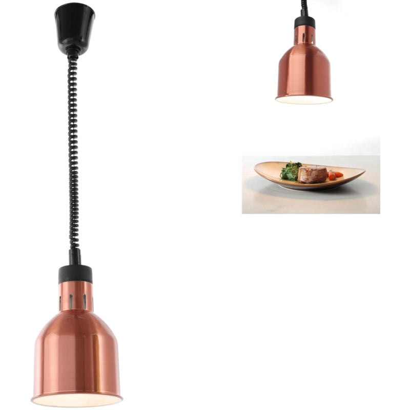Hendi - Lampe chauffe-plats - suspendue cylindrique conique cuivre 250W