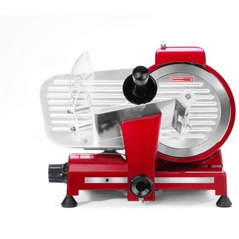 HENDI Affettatrice elettrica, multiuso, macchina per tagliare alimenti, Profi Line 220, Ø lama: 220mm, spessore di taglio (0-12mm), 220-240V, 280W, 506x435x(H)347mm, rosso, alluminio, acciaio inox